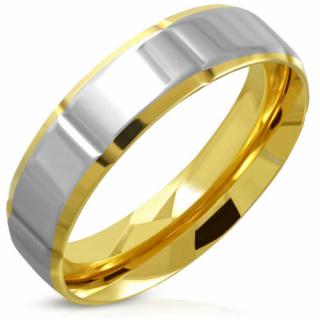 Amenadiel - Arany és ezüst színű tükörfényes nemesacél gyűrű ékszer-10