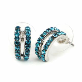 Amita Swarovski kristályos fülbevaló - Kék