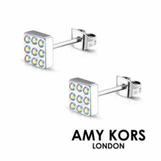 Amy Kors London® Cady Crystal AB - Nemesacél fülbevaló színjátszó pici kristályokkal