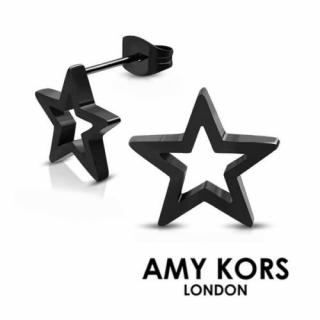 Amy Kors London® Cady Star - Fekete színű, csillag alakú nemesacél fülbevaló