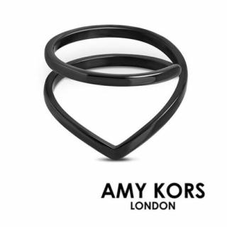 Amy Kors London® Geva Wave - Fekete színű, hullám formájú gyűrű-6