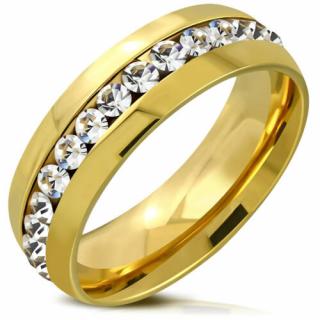 Arany színű nemesacél gyűrű, cirkónia kristállyal-10