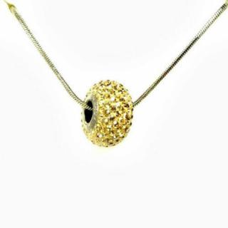 Arany színű Swarovski® kristályos nyaklánc - Pavé Beads 14 mm, Golden Shadow