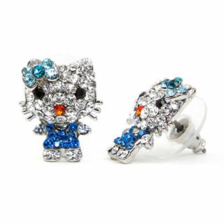 Cicás Swarovski kristályos fülbevaló - Kék
