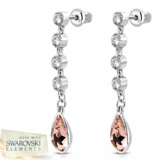 DUSTY ROSE nemesacél fülbevaló, Swarovski® kristállyal