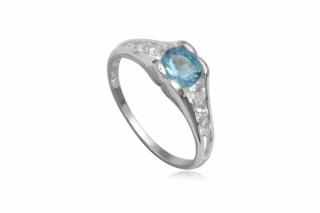 Ezüst gyűrű kék cirkónia kristállyal-6