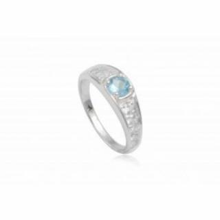Ezüst gyűrű kék cirkónia kristállyal-9