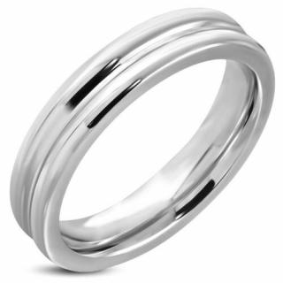 Ezüst színű, bordázott nemesacél gyűrű-8