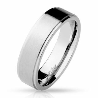 Ezüst színű, fényes és matt felületű nemesacél gyűrű-5
