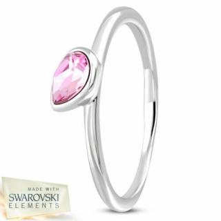Ezüst színű nemesacél gyűrű ékszer, pink cirkónia kristállyal -6