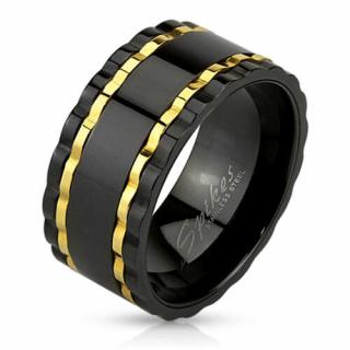 Fekete és arany színű nemesacél gyűrű-10