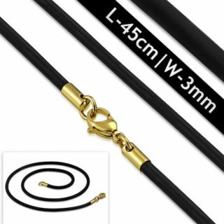 Fekete színű, 3 MM kaucsuk nyaklánc medálokhoz