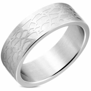 Iridium - Ezüst színű, egyedi mintás, matt felületű nemesacél gyűrű ékszer-12