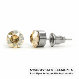 Jazzy arany színű SWAROVSKI® kristályos fülbevaló - Kerek foglalatos Golden Shadow