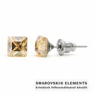 Jazzy arany színű SWAROVSKI® kristályos fülbevaló - Négyzet Golden Shadow