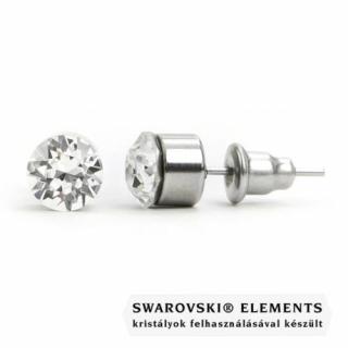 Jazzy átlátszó SWAROVSKI® kristályos fülbevaló - Kerek foglalatos Crystal