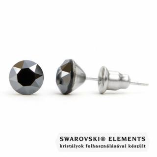 Jazzy fekete Swarovski® kristályos fülbevaló - Jet Hematite
