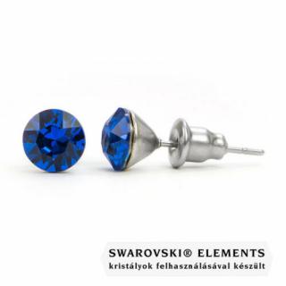 Jazzy kék SWAROVSKI® kristályos fülbevaló "Sagittarius" - Kerek Capri Blue