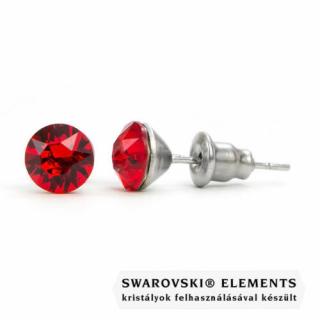 Jazzy piros SWAROVSKI® kristályos fülbevaló "Aries" -Light Siam Kerek
