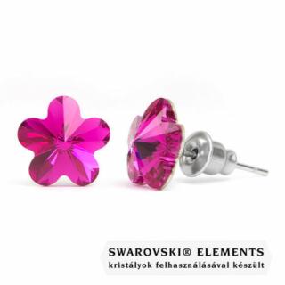 Jazzy sötét rózsaszín Swarovski® kristályos fülbevaló - Virág Fuchsia