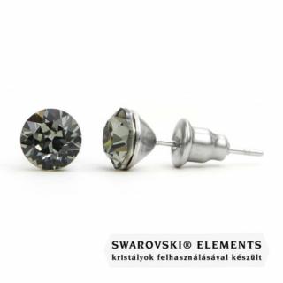 Jazzy szürke Swarovski® kristályos fülbevaló - Black Diamond