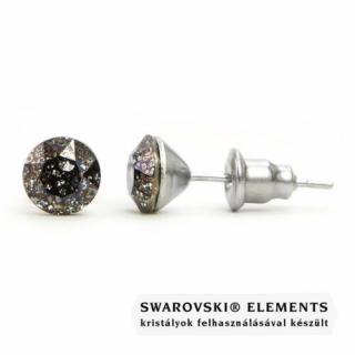 Jazzy szürke Swarovski® kristályos fülbevaló - Black Patina