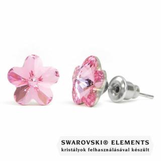 Jazzy világos rózsaszín Swarovski® kristályos fülbevaló - Virág Light Rose