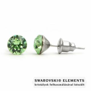 Jazzy zöld SWAROVSKI® kristályos fülbevaló "Libra" - Kerek Peridot
