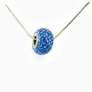Kék Swarovski® kristályos nyaklánc - Pavé Beads 14 mm, Bermuda Blue
