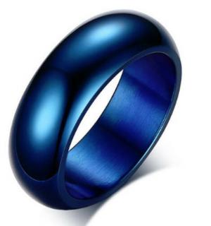 Kék színű, tükörfényes nemesacél gyűrű-11