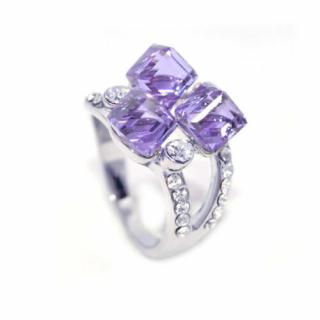 Lila Swarovski kristályos dizájner gyűrű-6