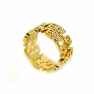 LOVE feliratos gyűrű Swarovski kristállyal, arany színű-6