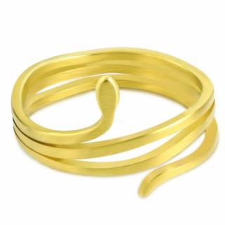 Matt, arany színű, kígyó formájú nemesacél gyűrű-9