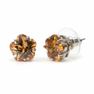 Molly Swarovski kristályos virág alakú fülbevaló - Borostyán