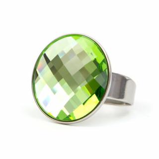 Moon Swarovski® kristályos nemesacél gyűrű - Peridot