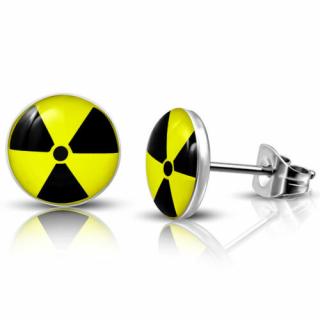 Nuclear energy mintájú pont nemesacél fülbevaló ékszer