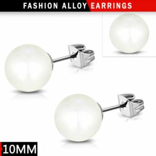 Pearl 10 mm gyöngyház fehér fülbevaló