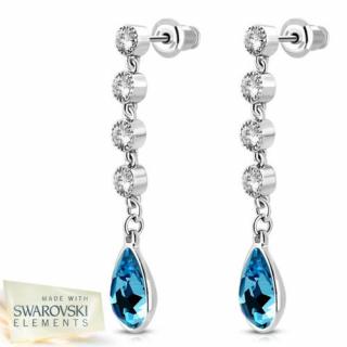 SKY BLUE nemesacél fülbevaló, Swarovski® kristállyal