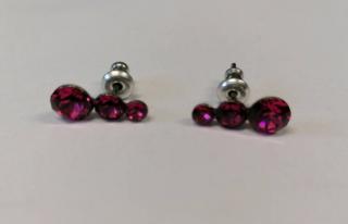 Snowman Swarovski® kristályos nemesacél fülbevaló - Fuchsia