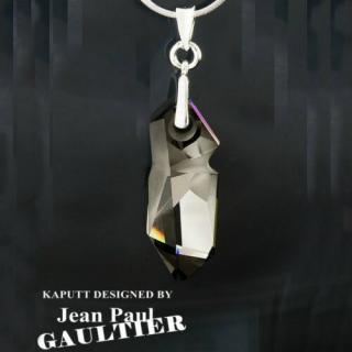 Swarovski® kristályos 925 ezüst nyaklánc - 28 mm - Kaputt - Silver Night - Jean Paul Gaultier Collection