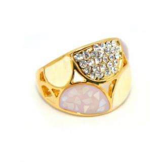 Swarovski kristályos dizájner gyűrű, arany színű-6