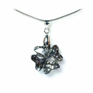 Swarovski® kristályos ezüst nyaklánc - 19 mm - Lóhere - Silver Night - 925 ezüst ékszer