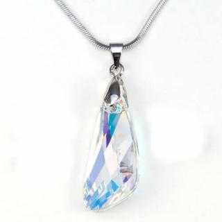 Swarovski® kristályos ezüst nyaklánc - 23 mm - Szárny - Crystal AB - 925 ezüst ékszer