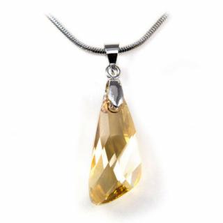 Swarovski® kristályos ezüst nyaklánc - 23 mm - Szárny - Golden Shadow - 925 ezüst ékszer