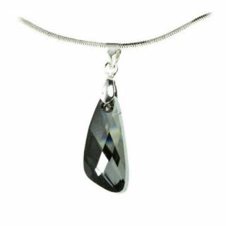 Swarovski® kristályos ezüst nyaklánc - 23 mm - Szárny - Silver Night - 925 ezüst ékszer