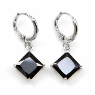 Swarovski kristályos Fekete négyzet fülbevaló
