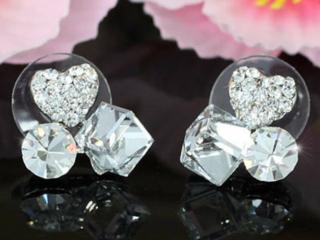 Swarovski kristályos fülbevaló háromféle kővel