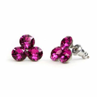 Swarovski® kristályos nemesacél fülbevaló - Fuchsia