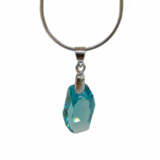 Swarovski® kristályos nemesacél nyaklánc - 18 mm - Meteor - Light Turquoise