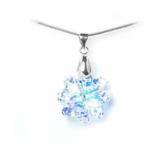 Swarovski® kristályos nemesacél nyaklánc - 19 mm - Lóhere - Crystal AB